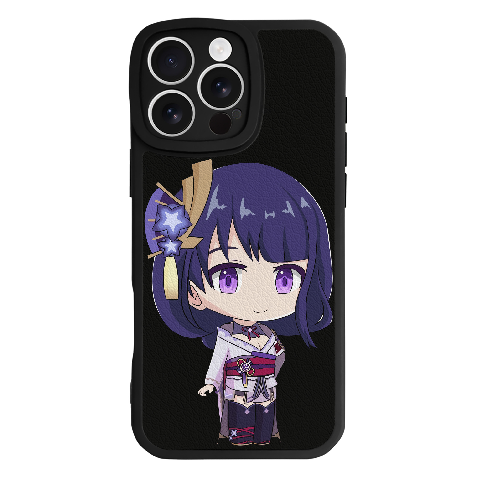 げんし神 雷電将軍 らいでんしょうぐん genshin Raiden Shogun 【iPhone 16シリーズ対応】シリコンスマホケース（レザー調） 材質：シリコン